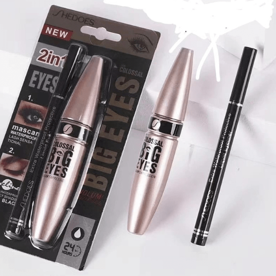 2 IN 1 Mascara waterproof + crayon noir easy shading,