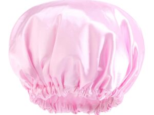 Bonnet de douche imperméable réutilisable avec bonnet de bain élastique en satin pour femme.