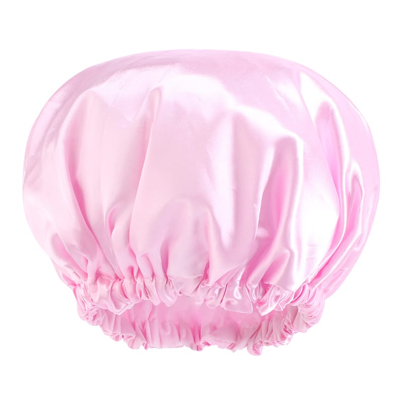 Bonnet de douche imperméable réutilisable avec bonnet de bain élastique en satin pour femme.