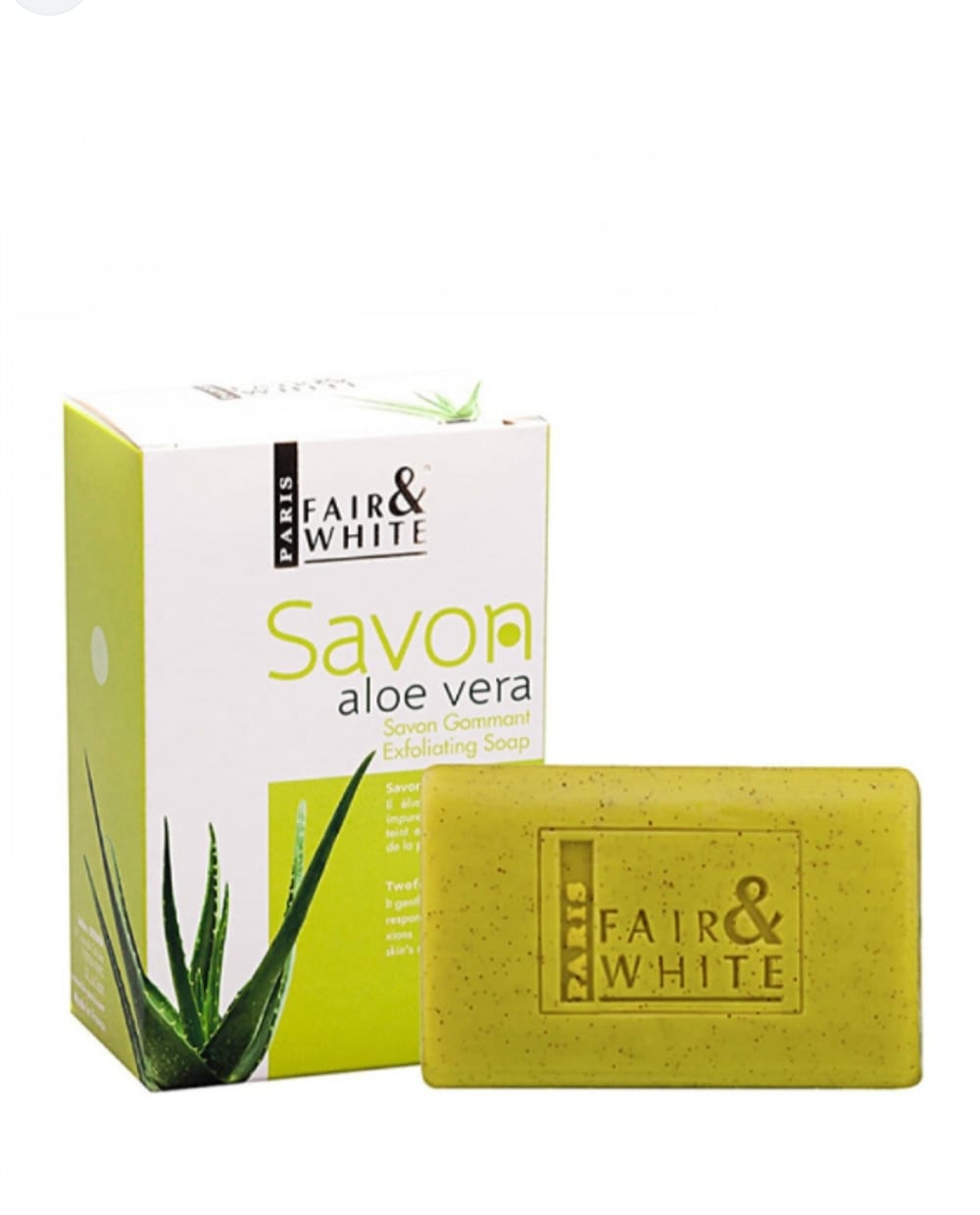 FAIR &WHITE, SAVON aloe vera, savon gommant exfoliant 200g,