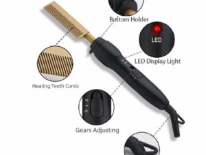 Peigne chaud électrique à friser et à lisser les cheveux à haute température en cuivre.