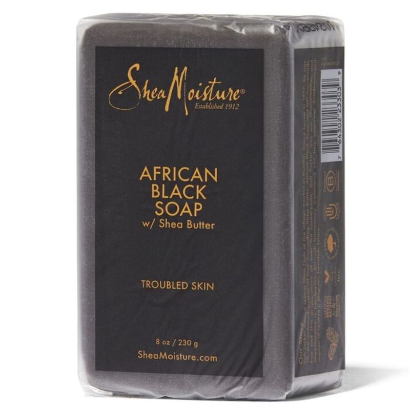 Shea moisture, savon noir africain au beurre de karité pour peaux à problèmes, 230g,