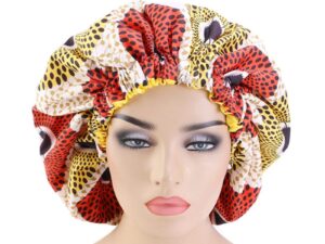 Turban à double couche plus grand, motif africain, imprimé Ankara, cheveux en satin, bonnet en soie.7.90 chf