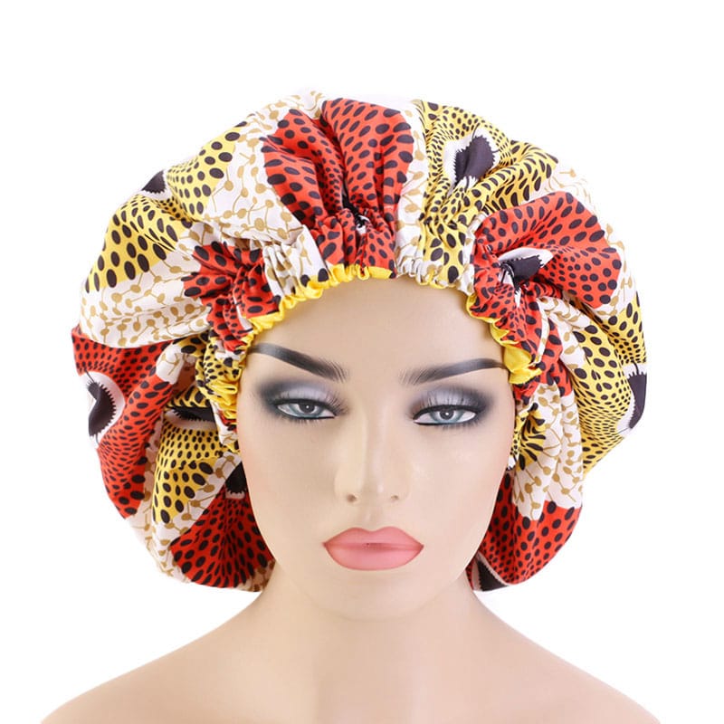 Turban à double couche plus grand, motif africain, imprimé Ankara, cheveux en satin, bonnet en soie.7.90 chf