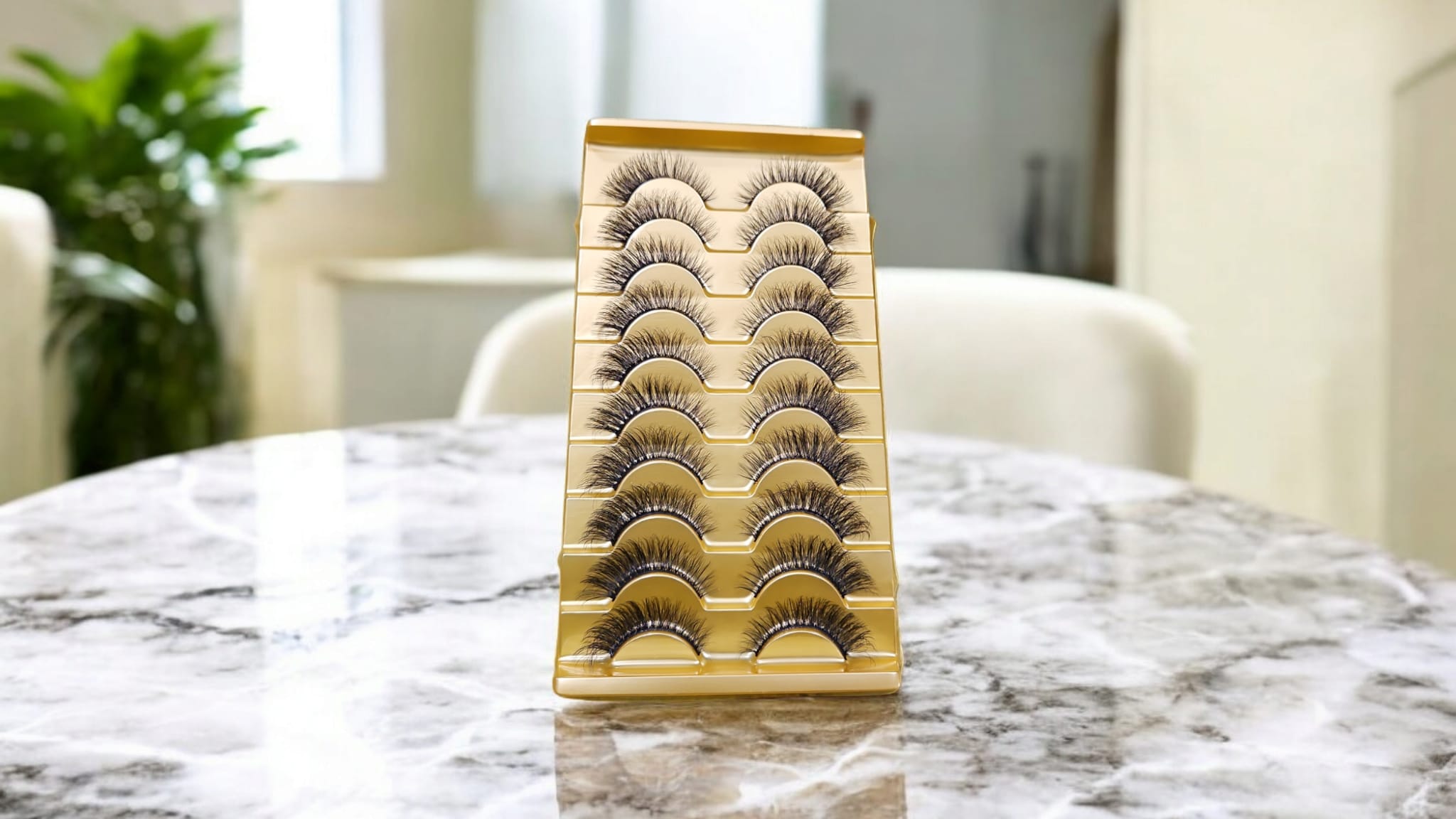 Faux Cils 3D Longs et naturels,courbes en D,volume russe,10 paires DJ-04
