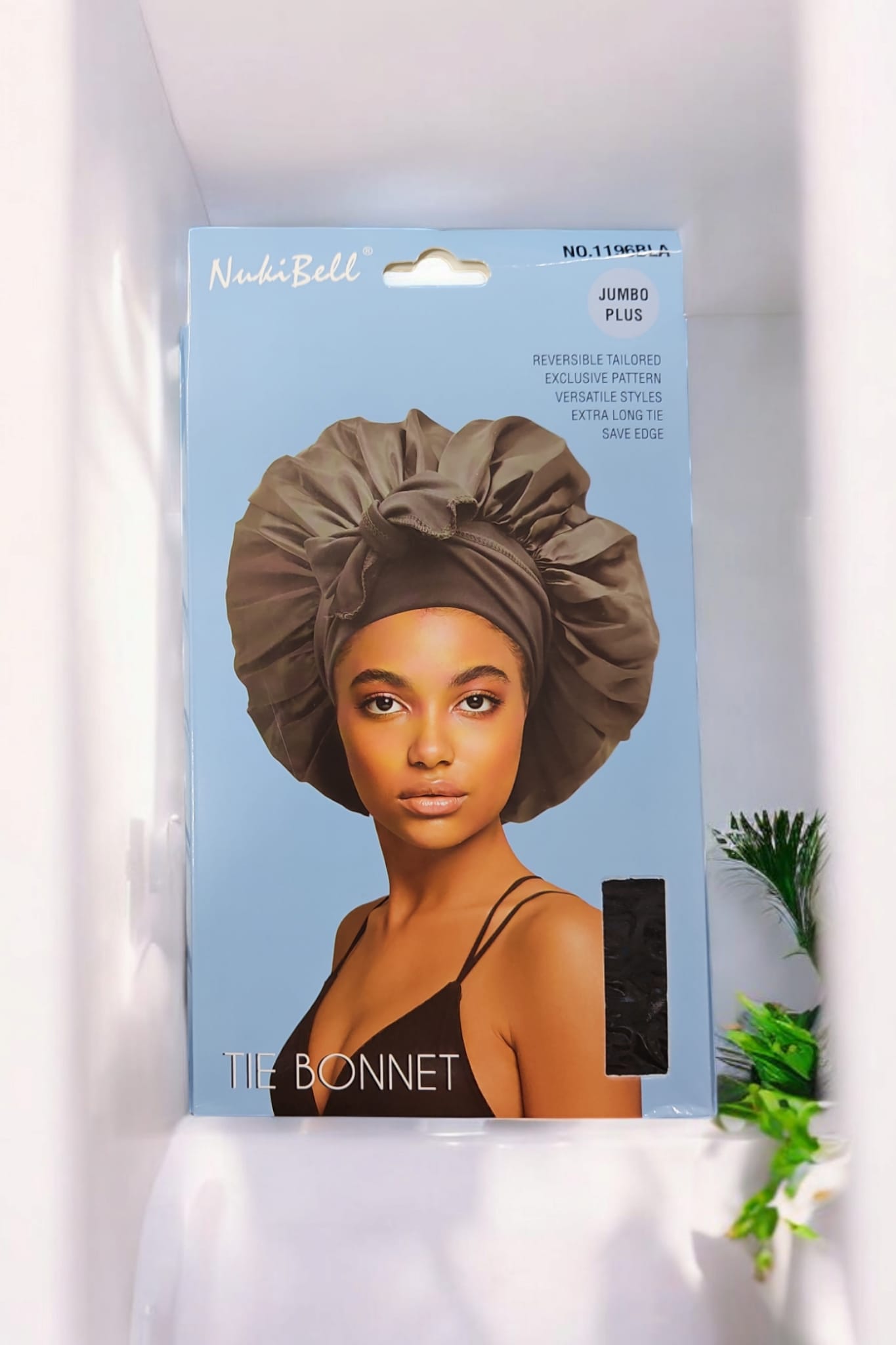 Nukibell jumbo plus,Bonnet reversible a nouer sur mesure.Bordure protegee noir,