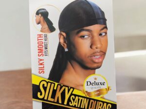 Magic collection.Durag en satin soyeux et lisse,taille unique.couleur-noir