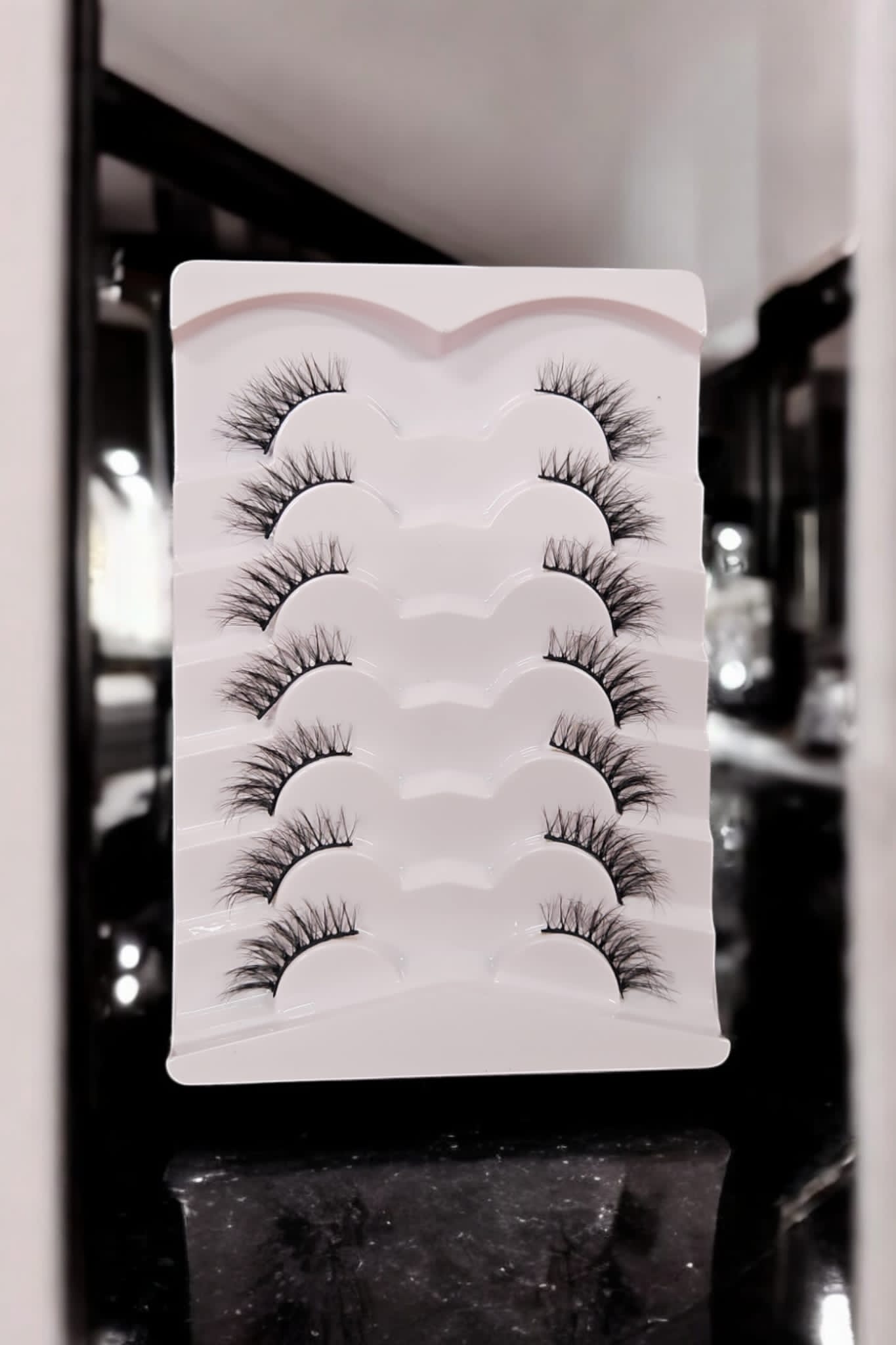 Demi faux cils bande natural en 3D effect oeil biche reutilisable 7 paires HY-15