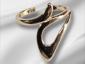 Bague reglable en couleur plaque or 18 carats,confortable et brillante,UDCR03