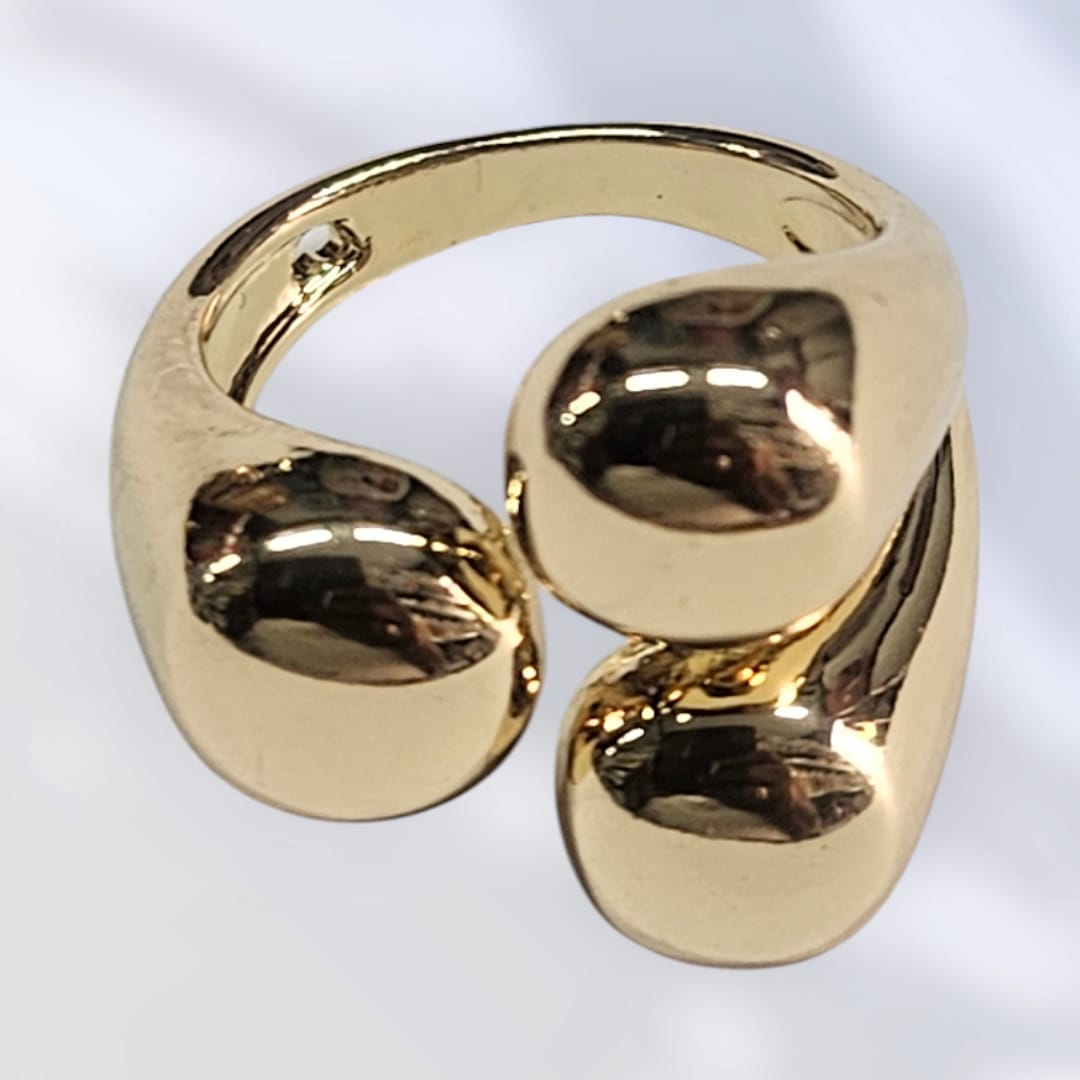 Bague reglable en couleur plaque or 18 carats,confortable et brillante,UDCRO2
