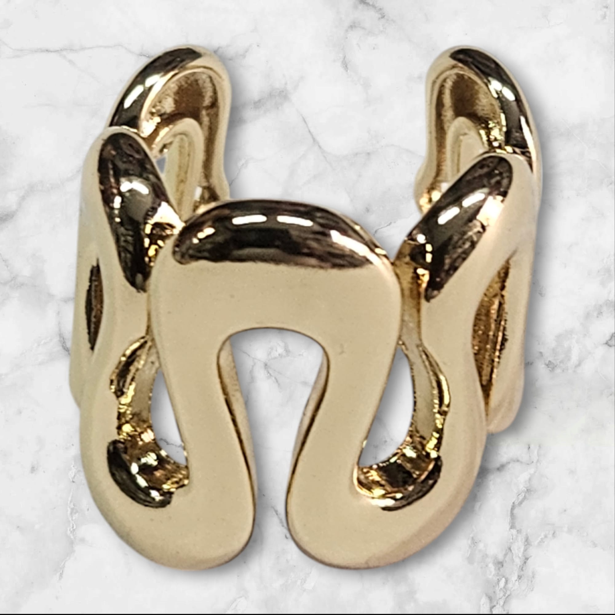 Bague reglable en couleur plaque or 18 carats,confortable et brillante,UDCR04