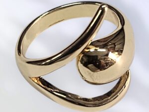 Bague reglable en couleur plaque or 18 carats,confortable et brillante,UDCRO1.