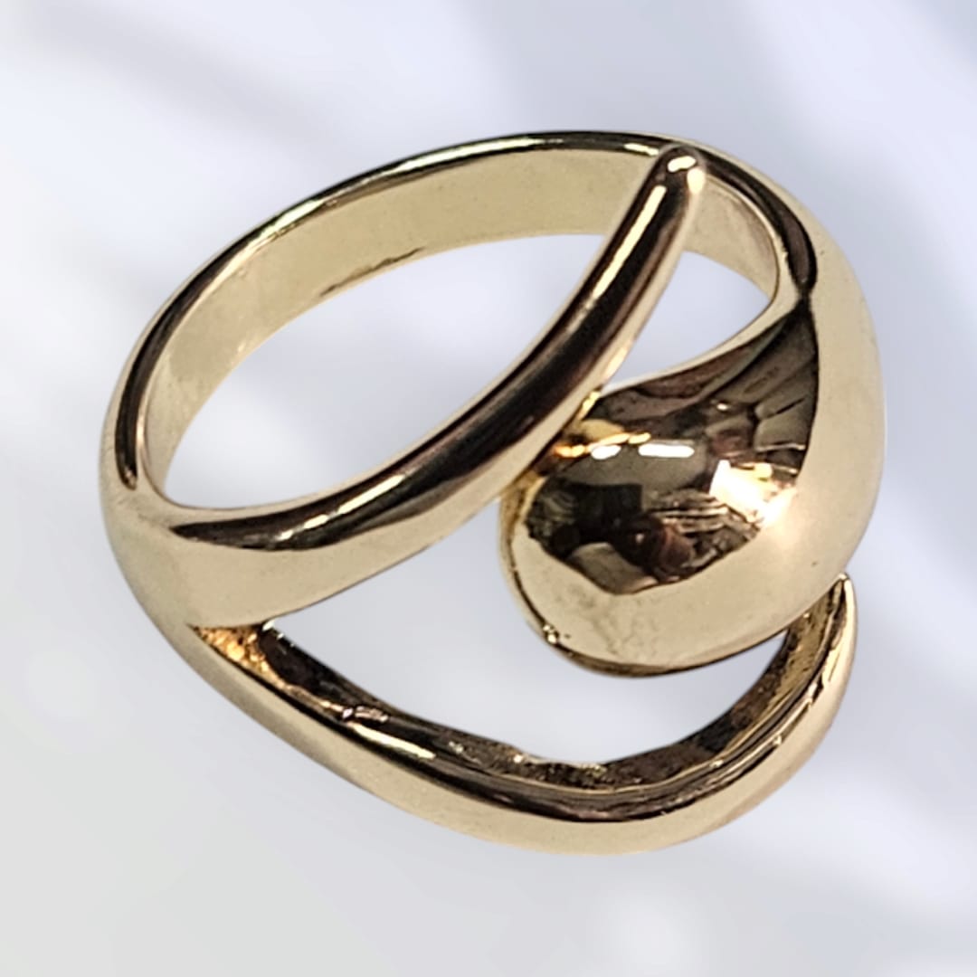 Bague reglable en couleur plaque or 18 carats,confortable et brillante,UDCRO1.