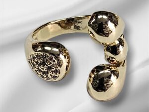 Bague reglable en couleur plaque or 18 carats,confortable et brillante,UDCR09