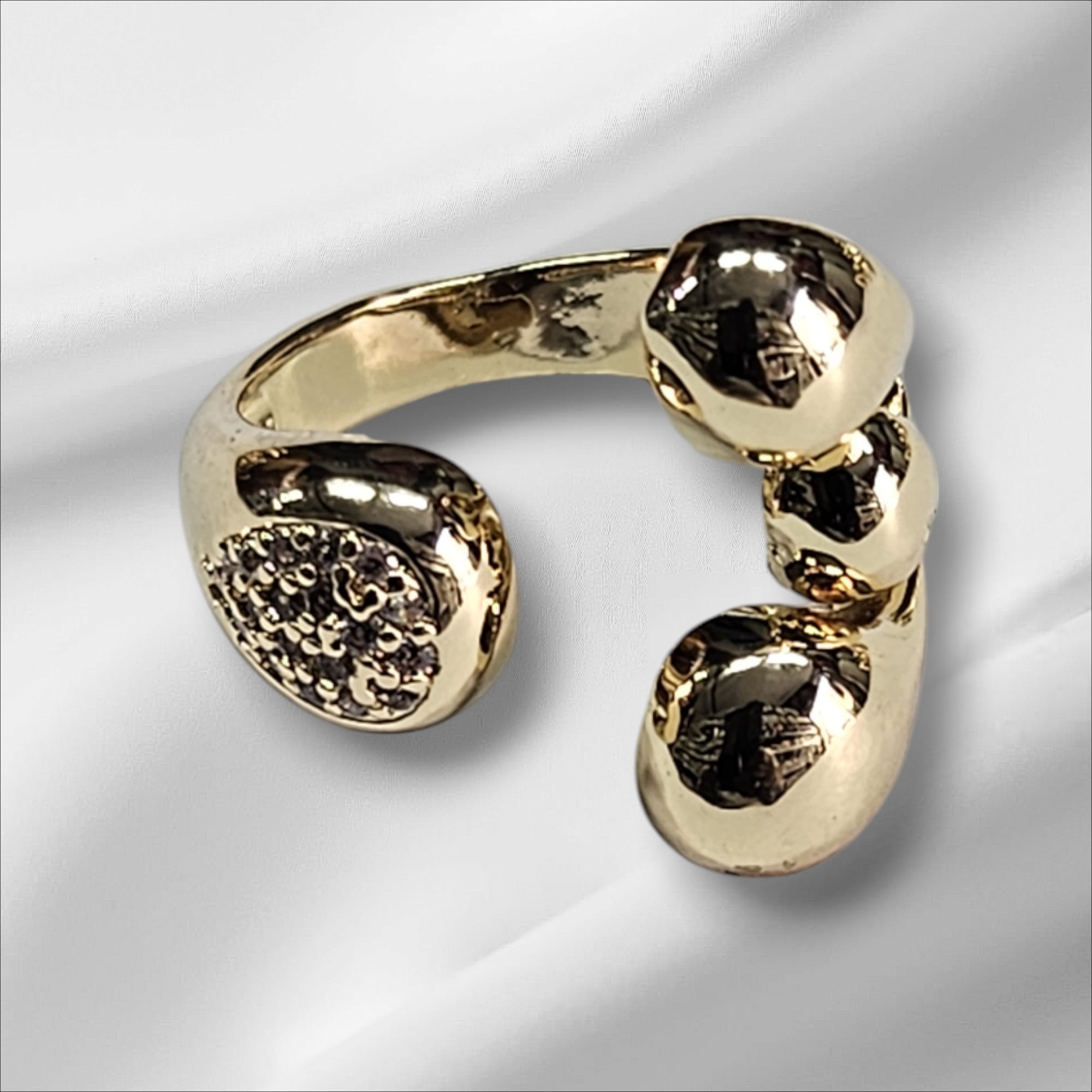 Bague reglable en couleur plaque or 18 carats,confortable et brillante,UDCR09