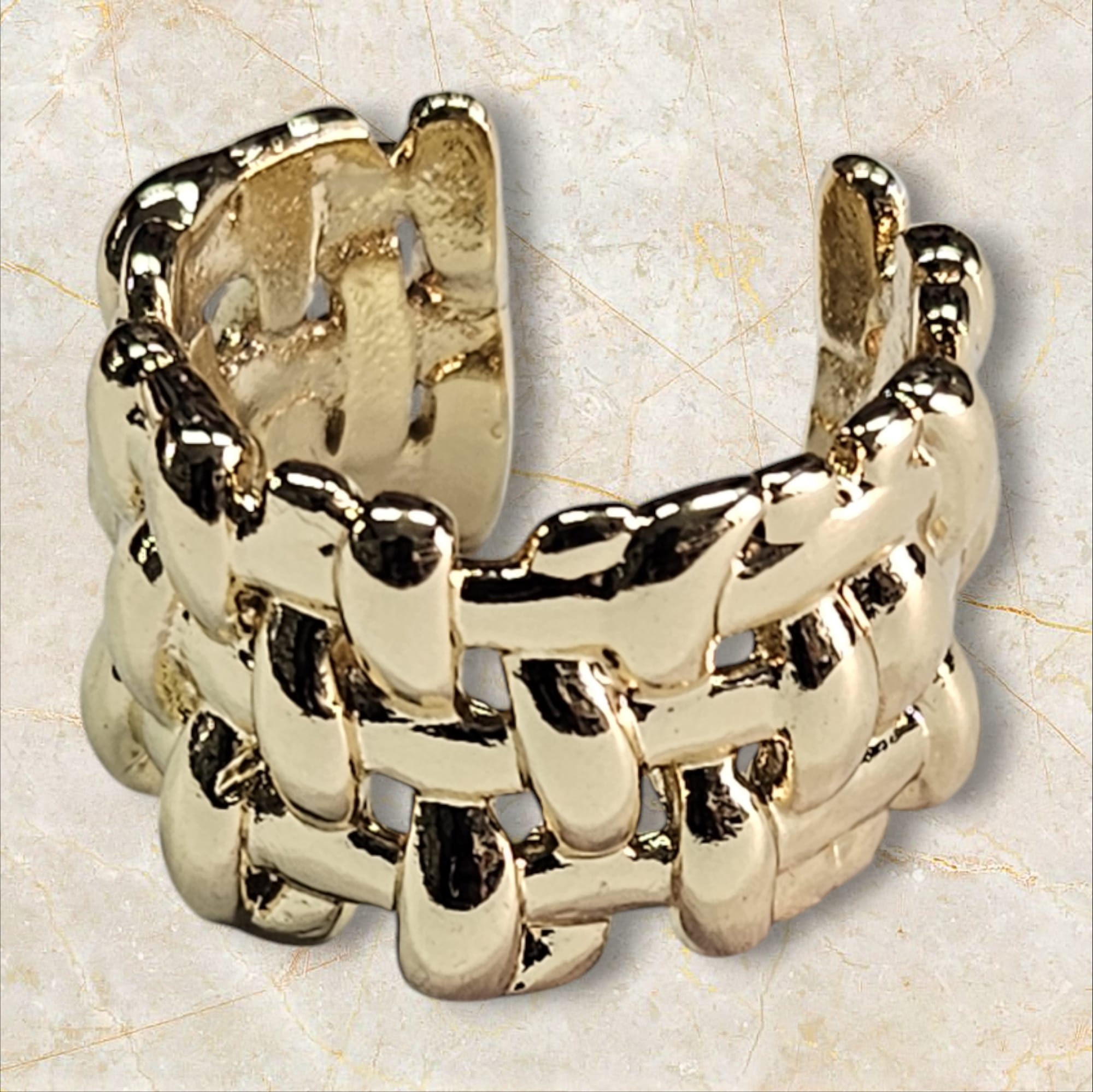 Bague reglable en couleur plaque or 18 carats,confortable et brillante,UDCR05