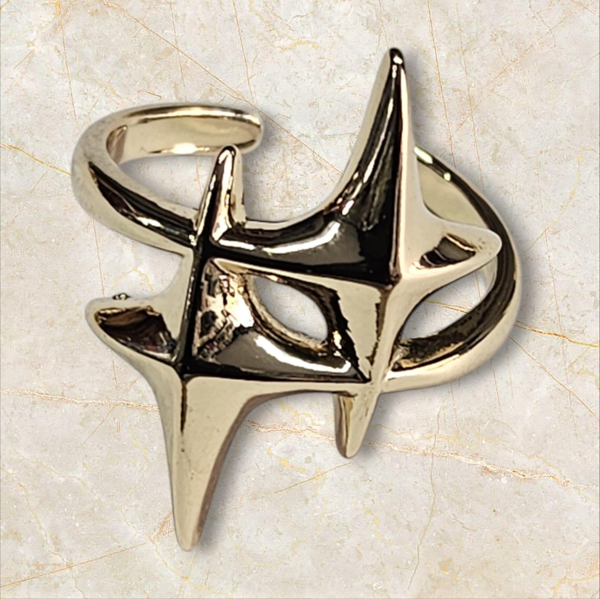 Bague reglable en couleur plaque or 18 carats,confortable et brillante,UDCR11
