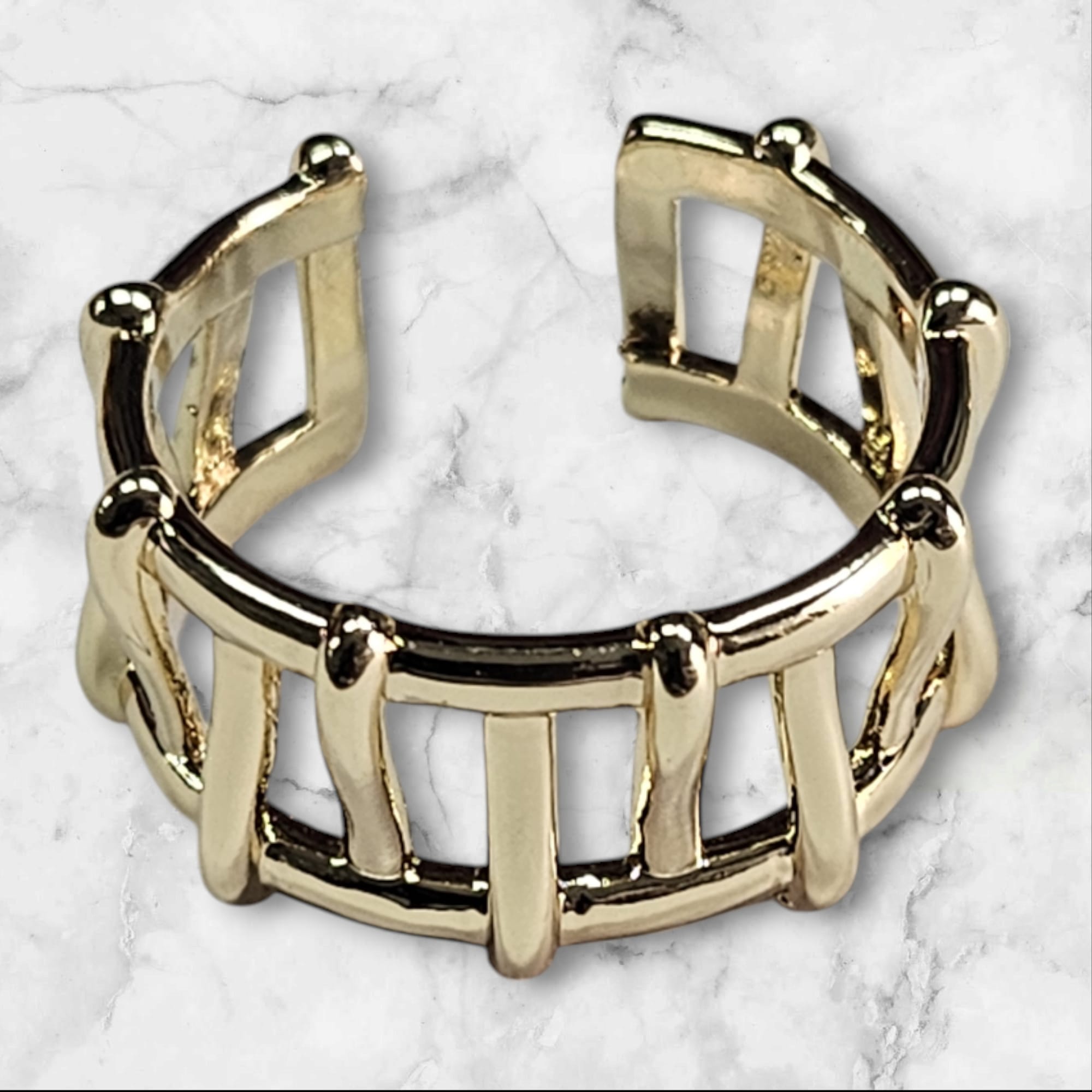 Bague reglable en couleur plaque or 18 carats,confortable et brillante,UDCR12