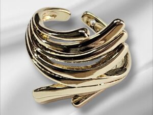 Bague reglable en couleur plaque or 18 carats,confortable et brillante,UDCR14