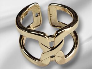 Bague reglable en couleur plaque or 18 carats,confortable et brillante,UDCR14