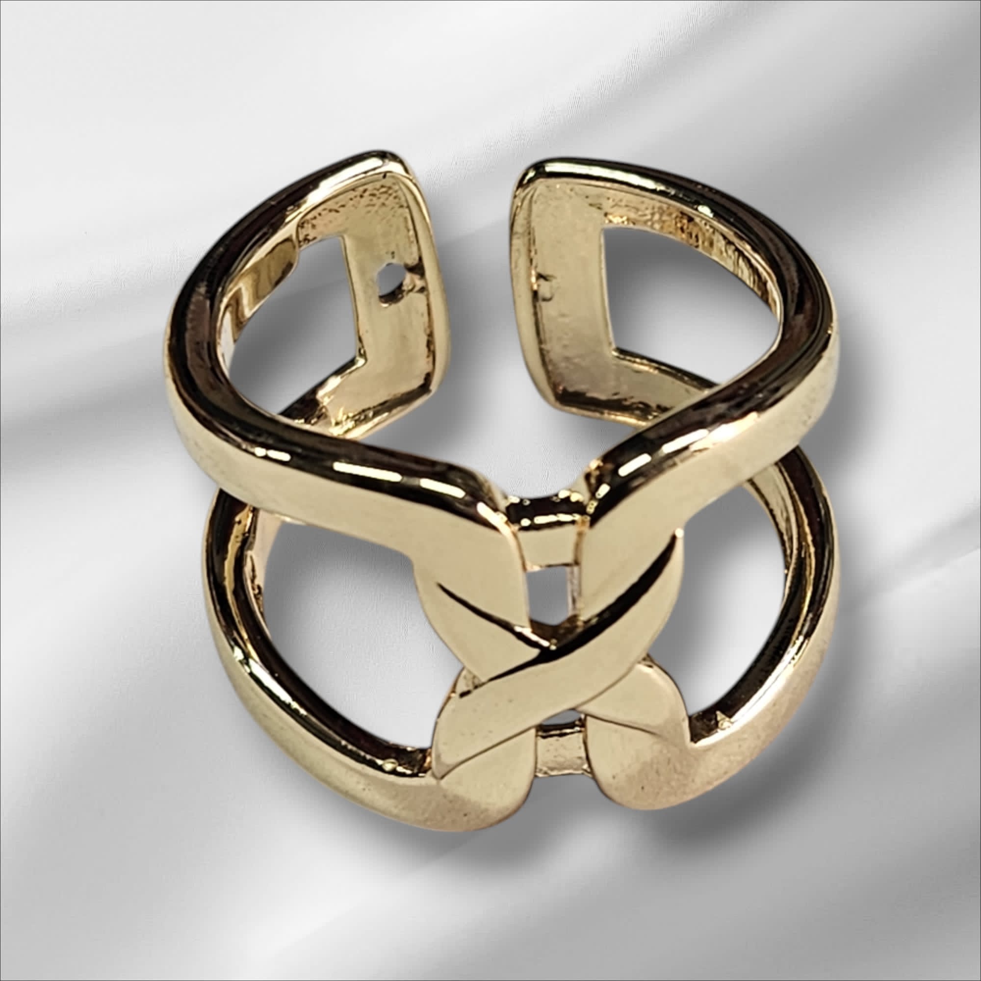 Bague reglable en couleur plaque or 18 carats,confortable et brillante,UDCR14